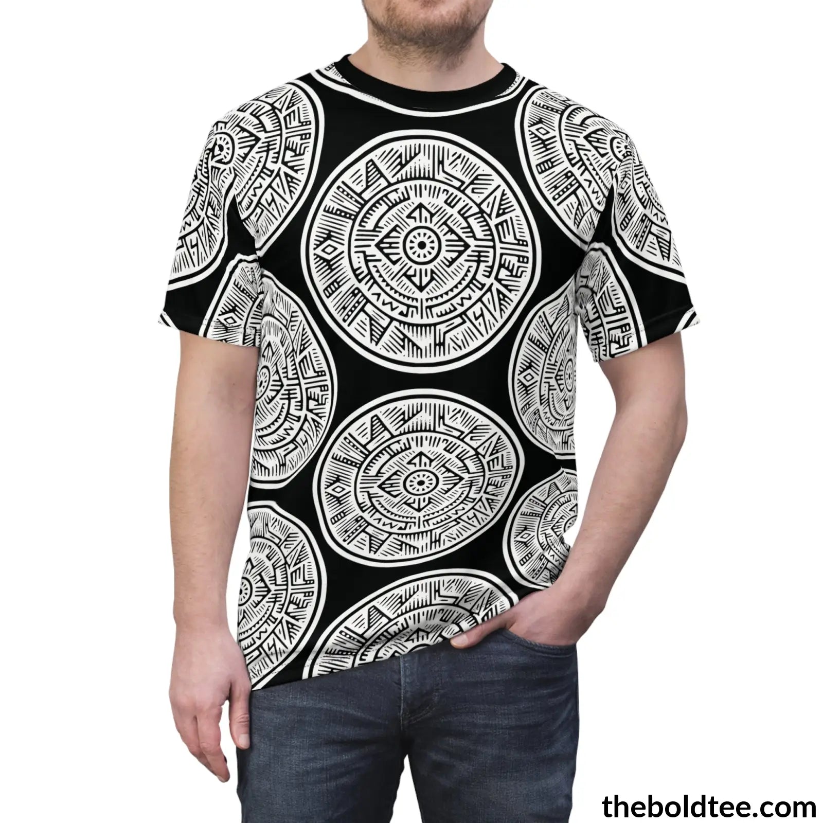 Inca Pattern Tee - Premium All Over Print Crewneck Prints