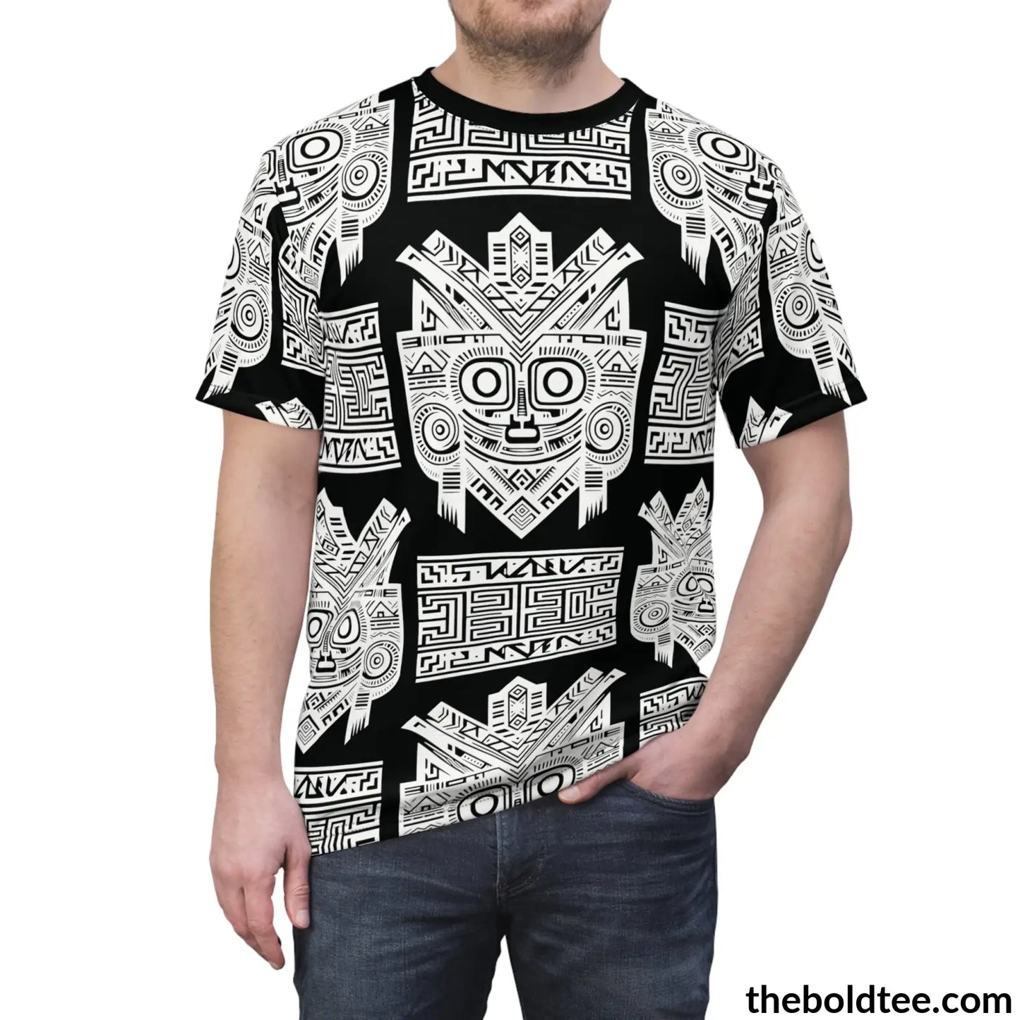 Inca Pattern Tee - Premium All Over Print Crewneck Prints