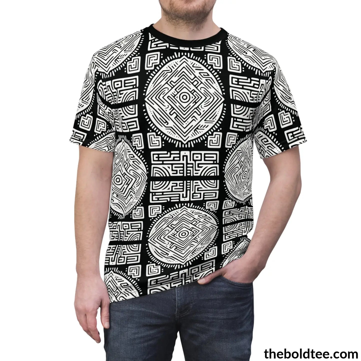 Inca Pattern Tee - Premium All Over Print Crewneck Prints