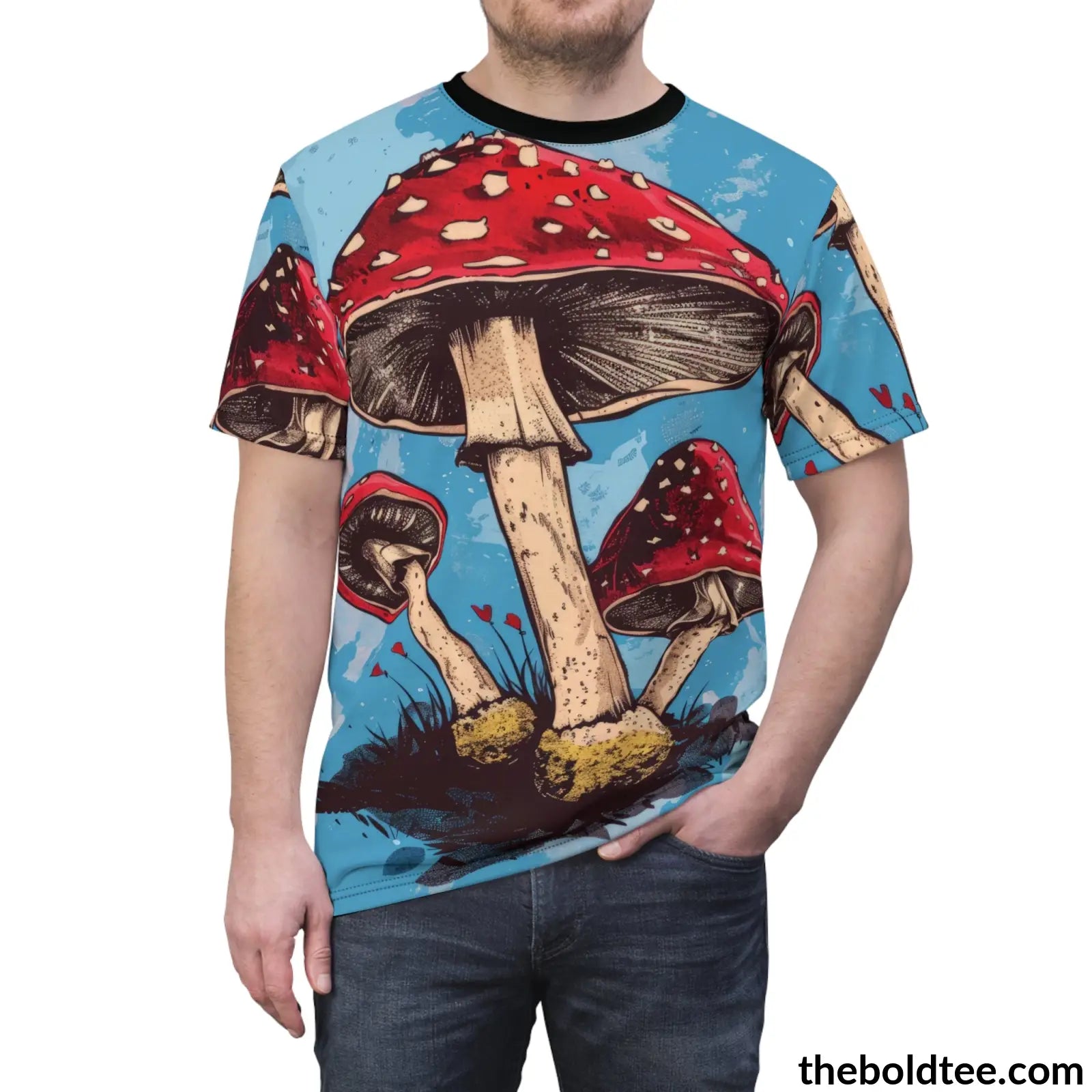 Magic Mushroom Tee - Premium All Over Print Crewneck Shirt Prints