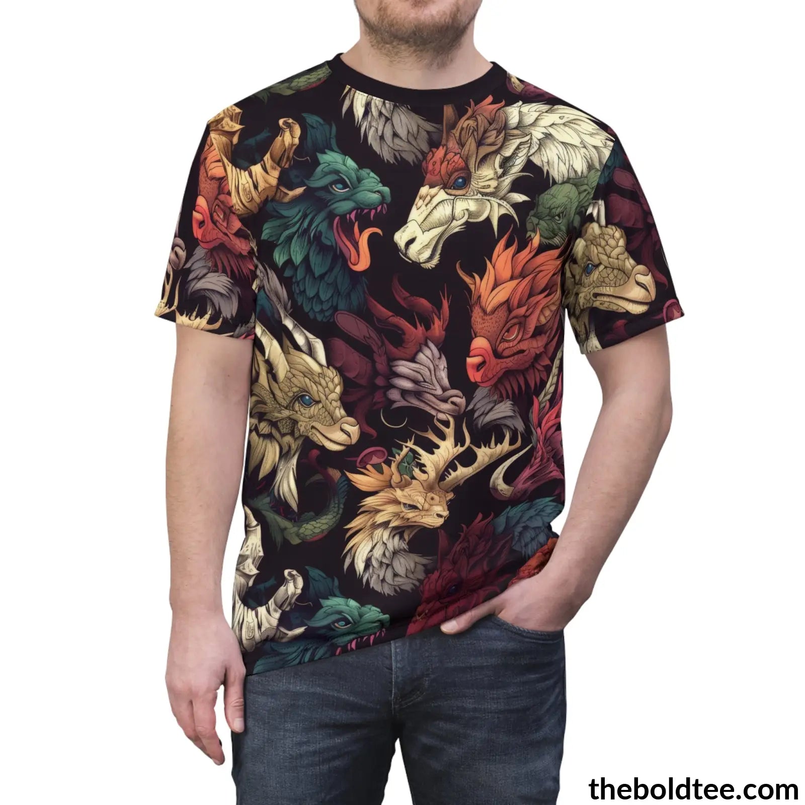 Mythical Creatures Tee - Premium All Over Print Crewneck Shirt Prints