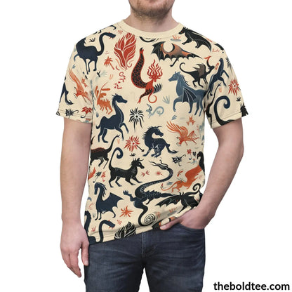 Mythical Creatures Tee - Premium All Over Print Crewneck Shirt Prints