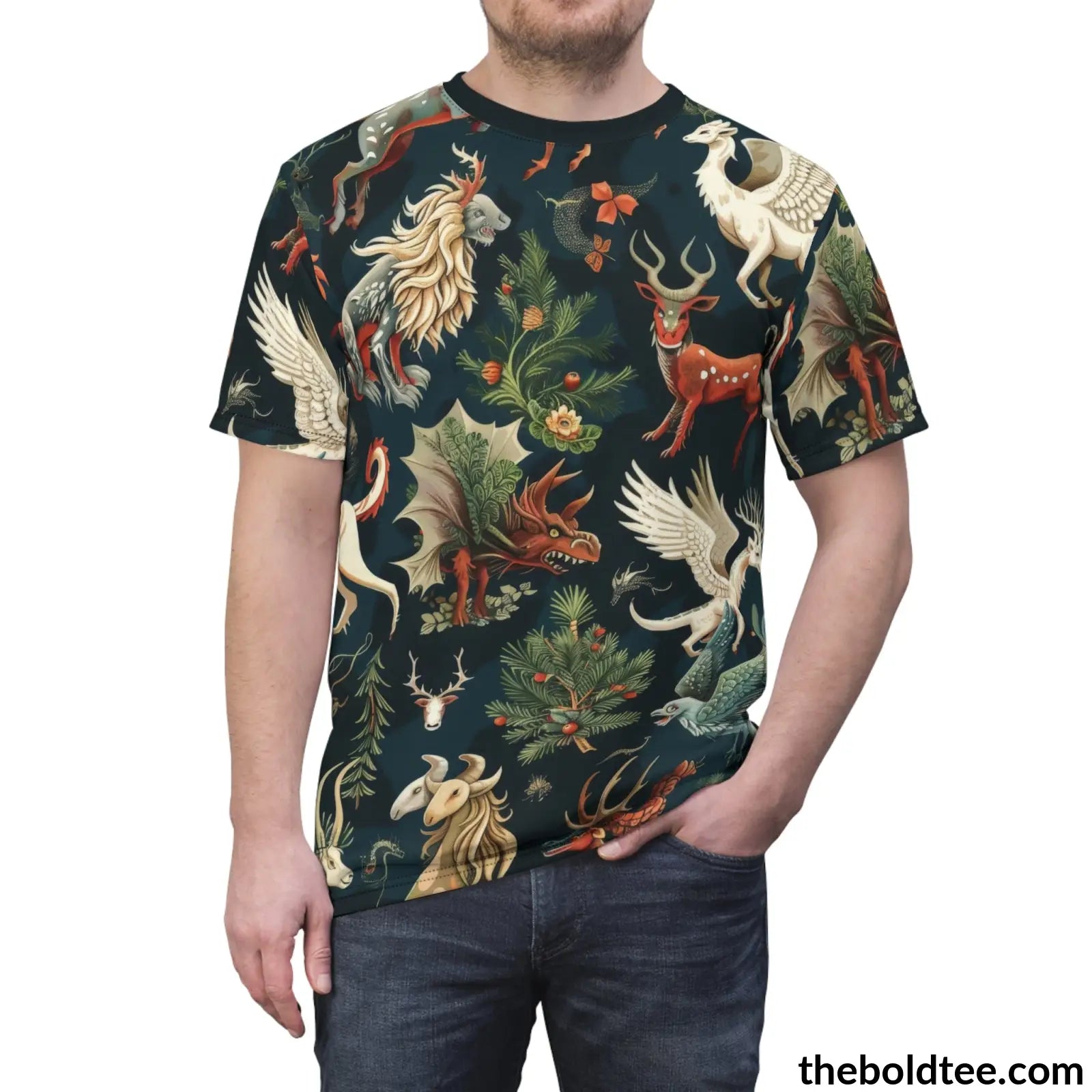 Mythical Creatures Tee - Premium All Over Print Crewneck Shirt Prints