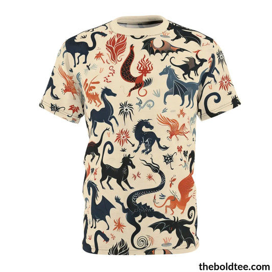 Mythical Creatures Tee - Premium All Over Print Crewneck Shirt S Prints