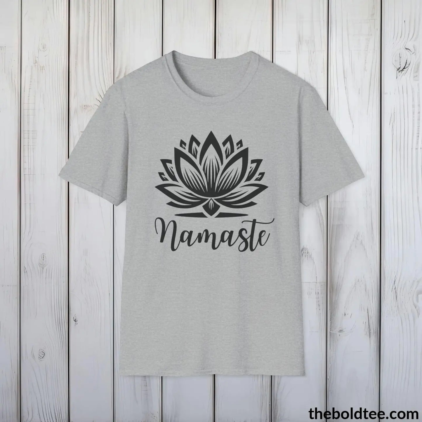 T-Shirt Sport Grey / S Namaste Yoga Tee - Sustainable & Soft Cotton Crewneck Unisex T-Shirt - 9 Bold Colors