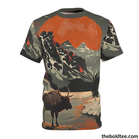 National Park Tee - Premium All Over Print Crewneck Shirt Black Stitching / 6 Oz. S Prints