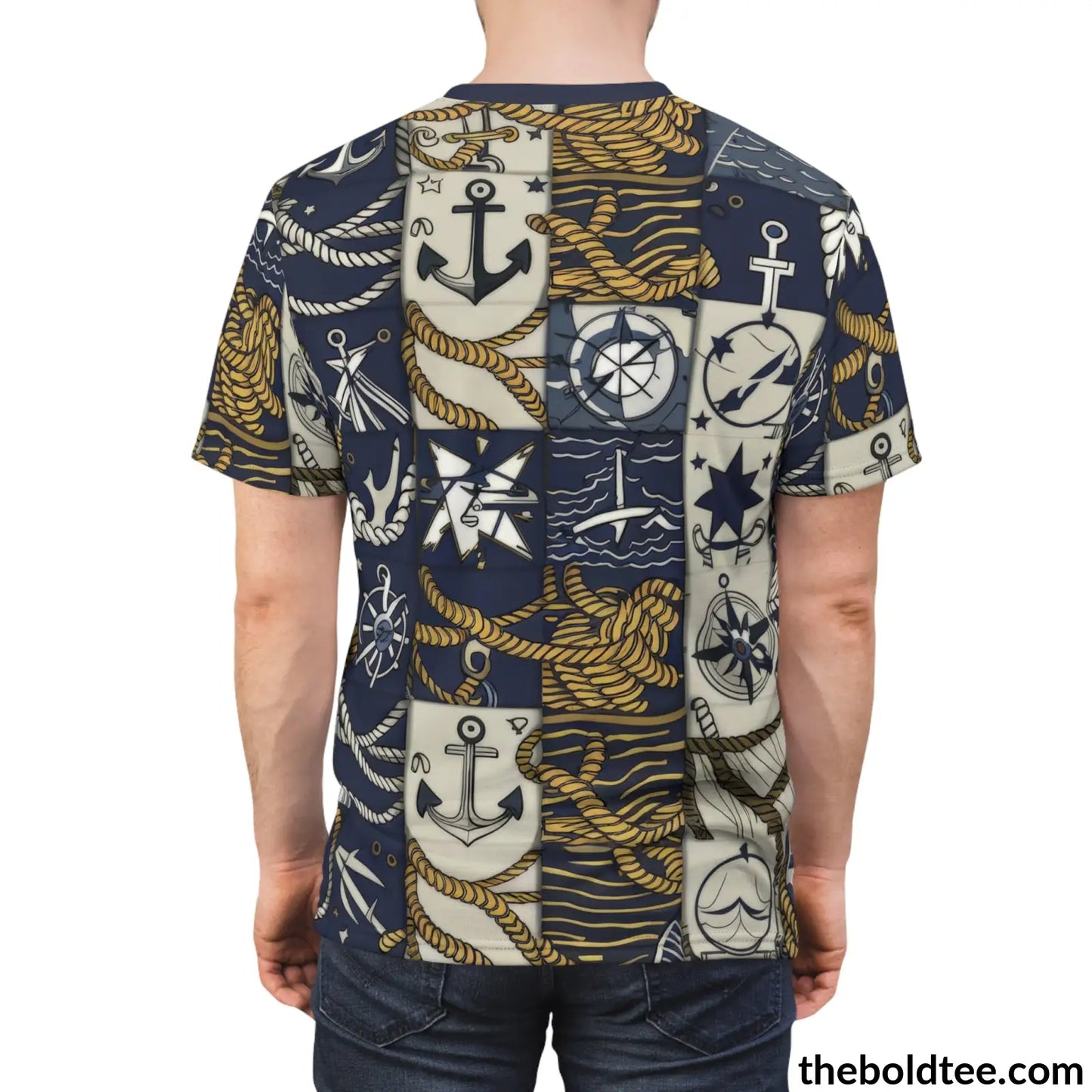 Nautical Pattern Tee - Premium All Over Print Crewneck Shirt Prints