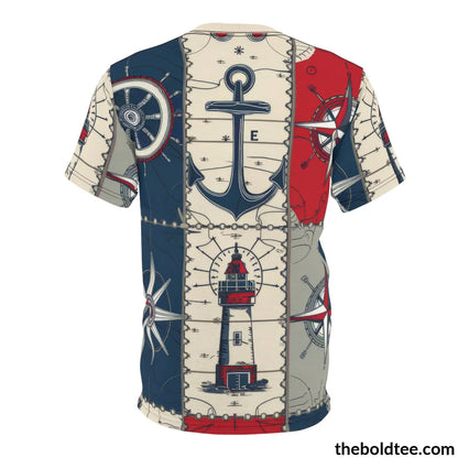 Nautical Pattern Tee - Premium All Over Print Crewneck Shirt Prints