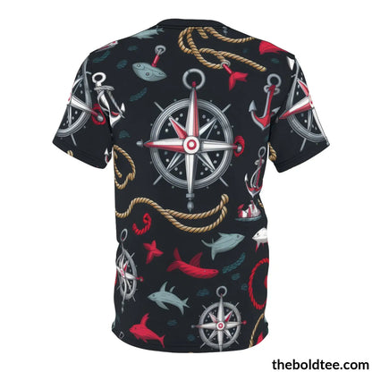 Nautical Pattern Tee - Premium All Over Print Crewneck Shirt Prints