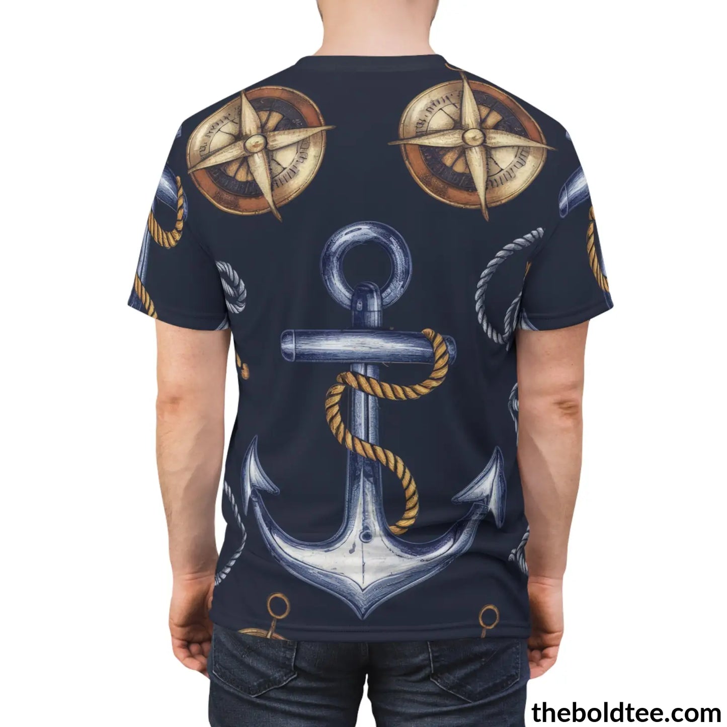 Nautical Pattern Tee - Premium All Over Print Crewneck Shirt Prints