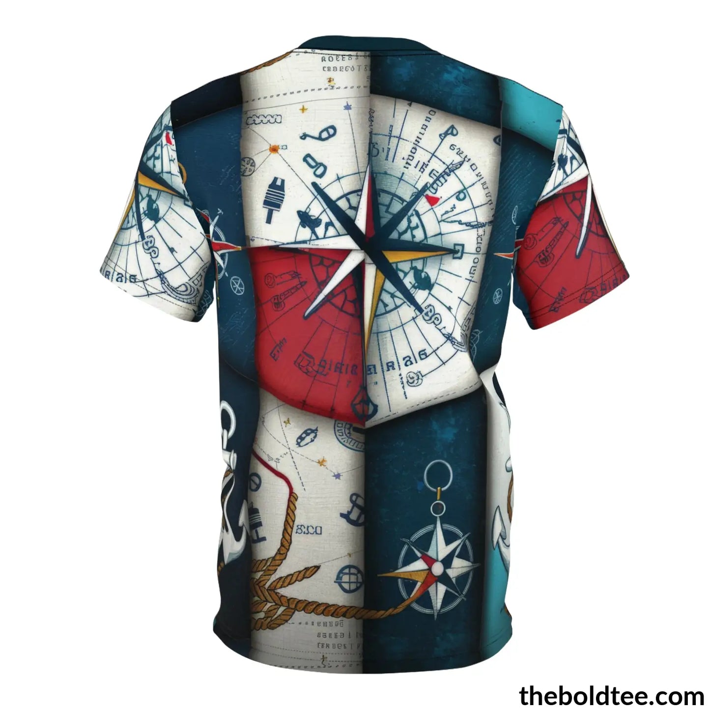 Nautical Pattern Tee - Premium All Over Print Crewneck Shirt Prints