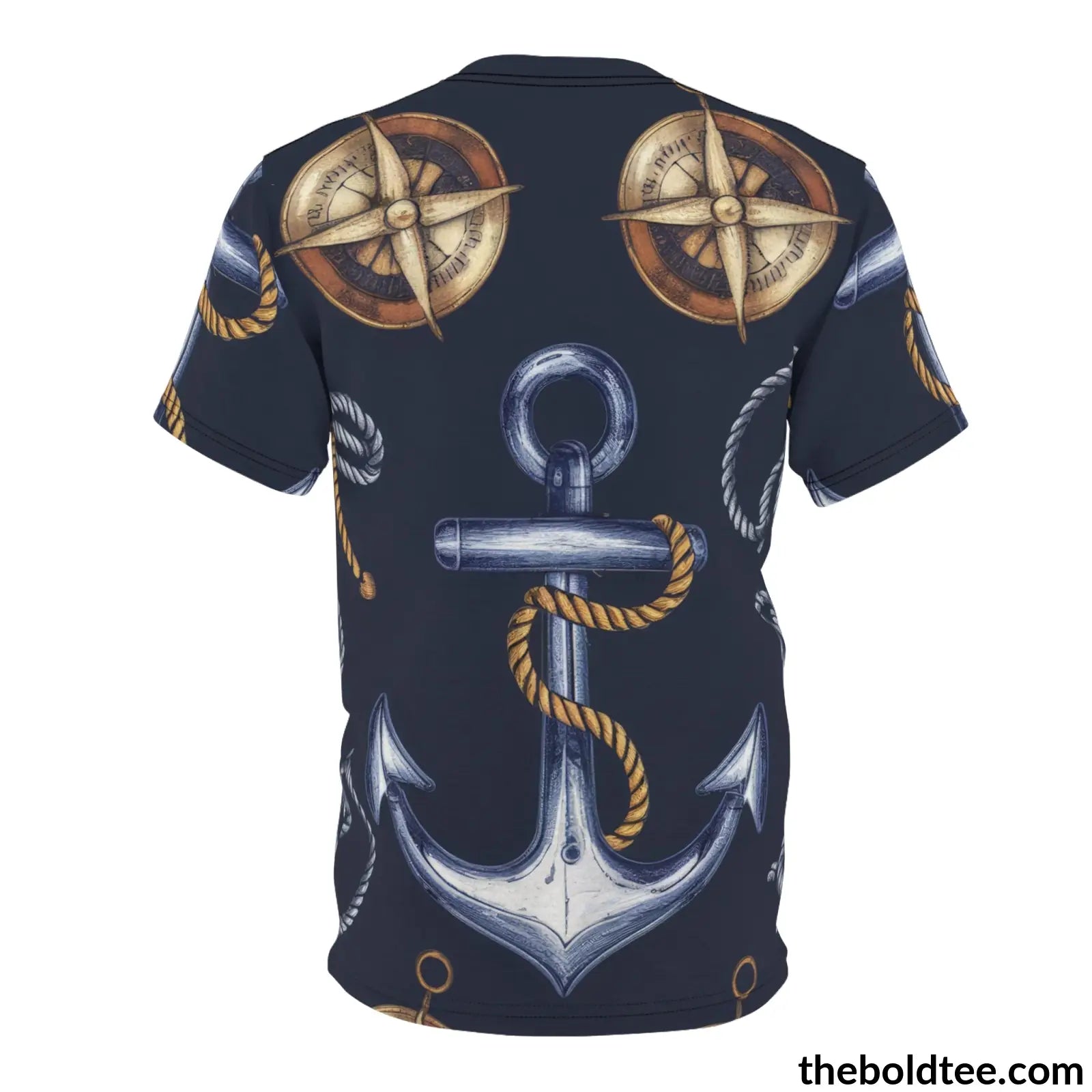 Nautical Pattern Tee - Premium All Over Print Crewneck Shirt Prints