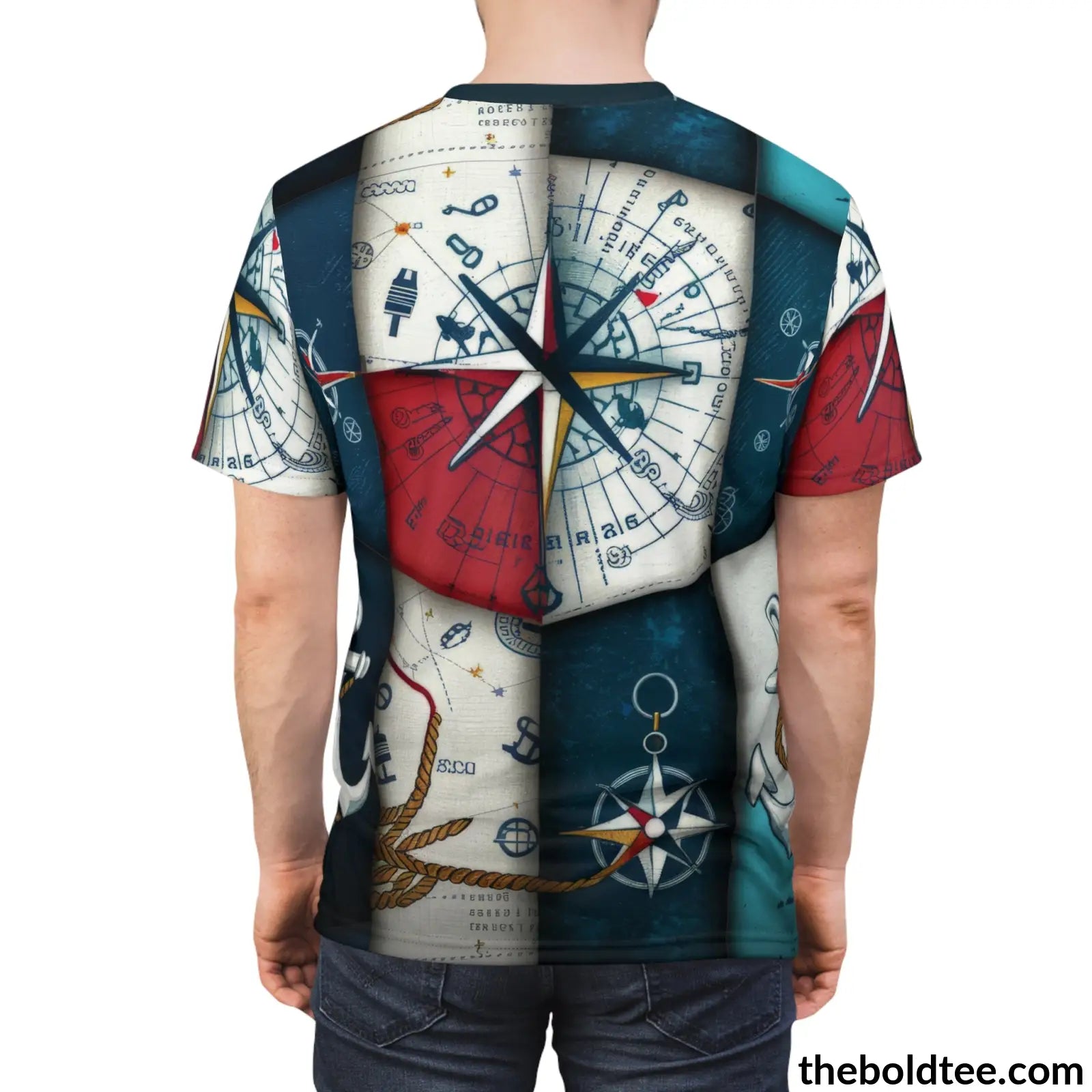 Nautical Pattern Tee - Premium All Over Print Crewneck Shirt Prints