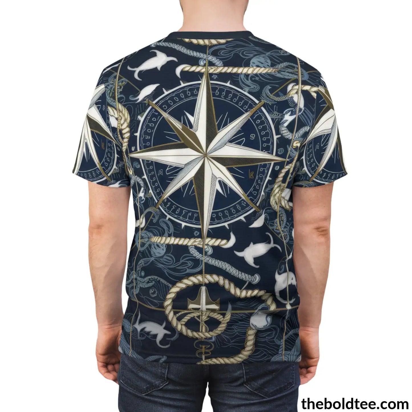 Nautical Pattern Tee - Premium All Over Print Crewneck Shirt Prints