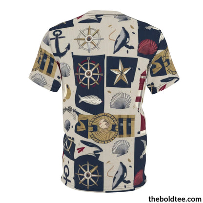 Nautical Pattern Tee - Premium All Over Print Crewneck Shirt Prints