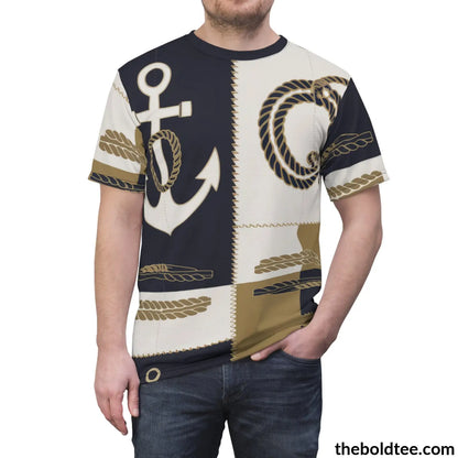 Nautical Pattern Tee - Premium All Over Print Crewneck Shirt Prints