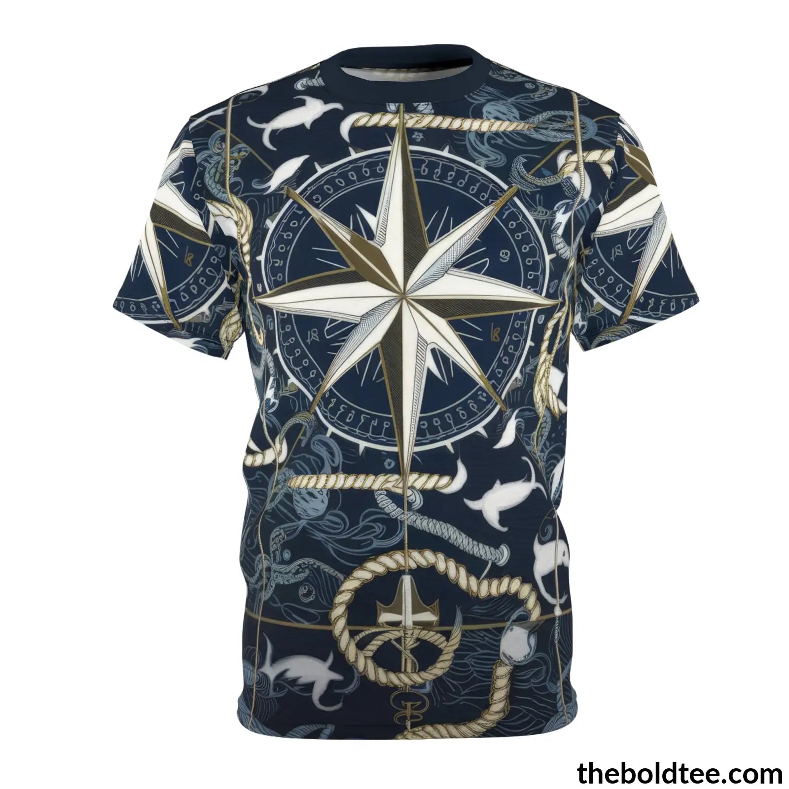 Nautical Pattern Tee - Premium All Over Print Crewneck Shirt S Prints