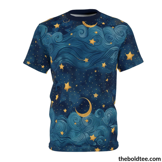 Nightsky Tee - Premium All Over Print Crewneck Shirt Black Stitching / 6 Oz. S Prints