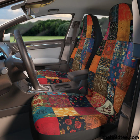 Patchwork Car Seat Covers (2 Pcs.) All Over Prints
