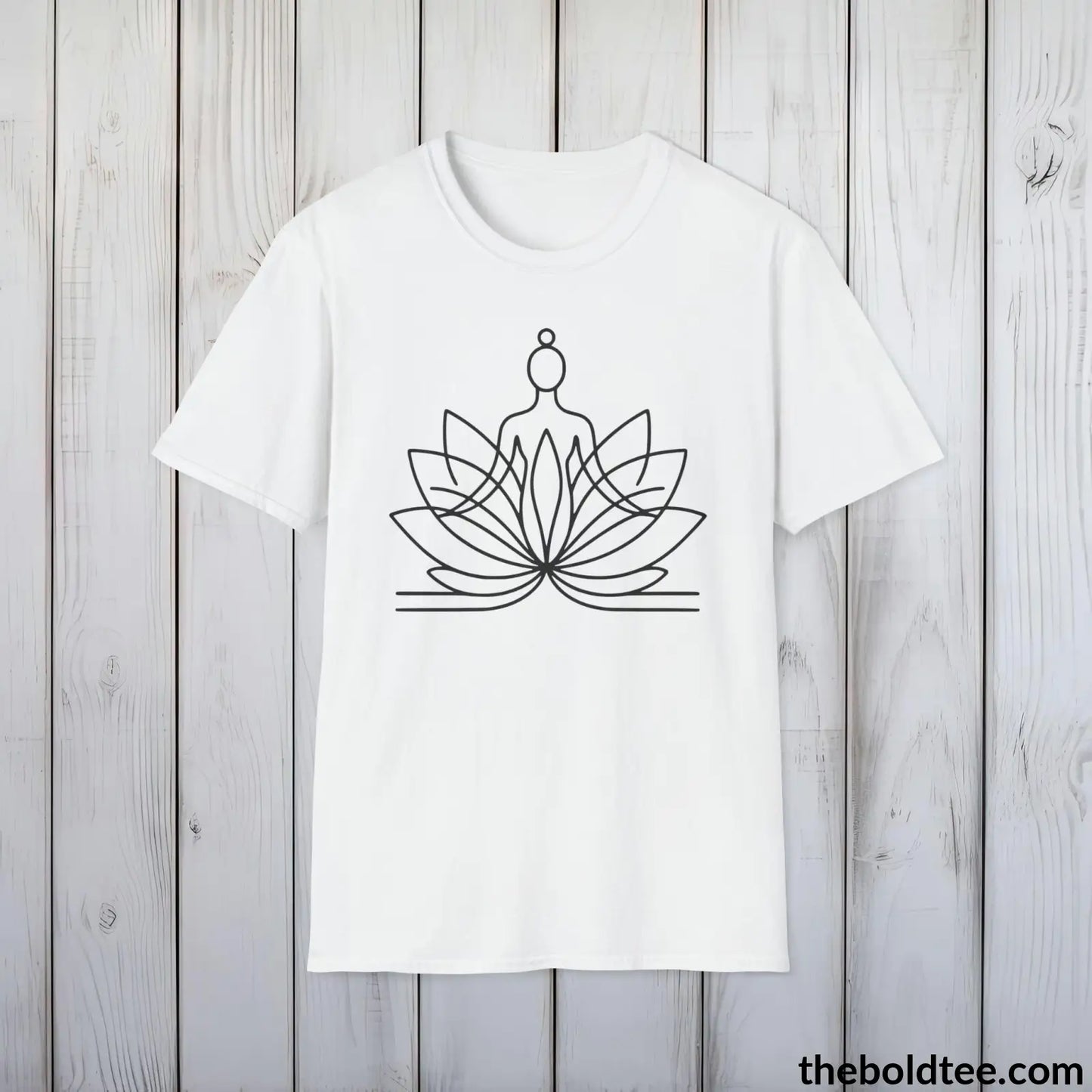 T-Shirt Peaceful Yoga Tee - Sustainable & Soft Cotton Crewneck Unisex T-Shirt - 8 Serene Colors