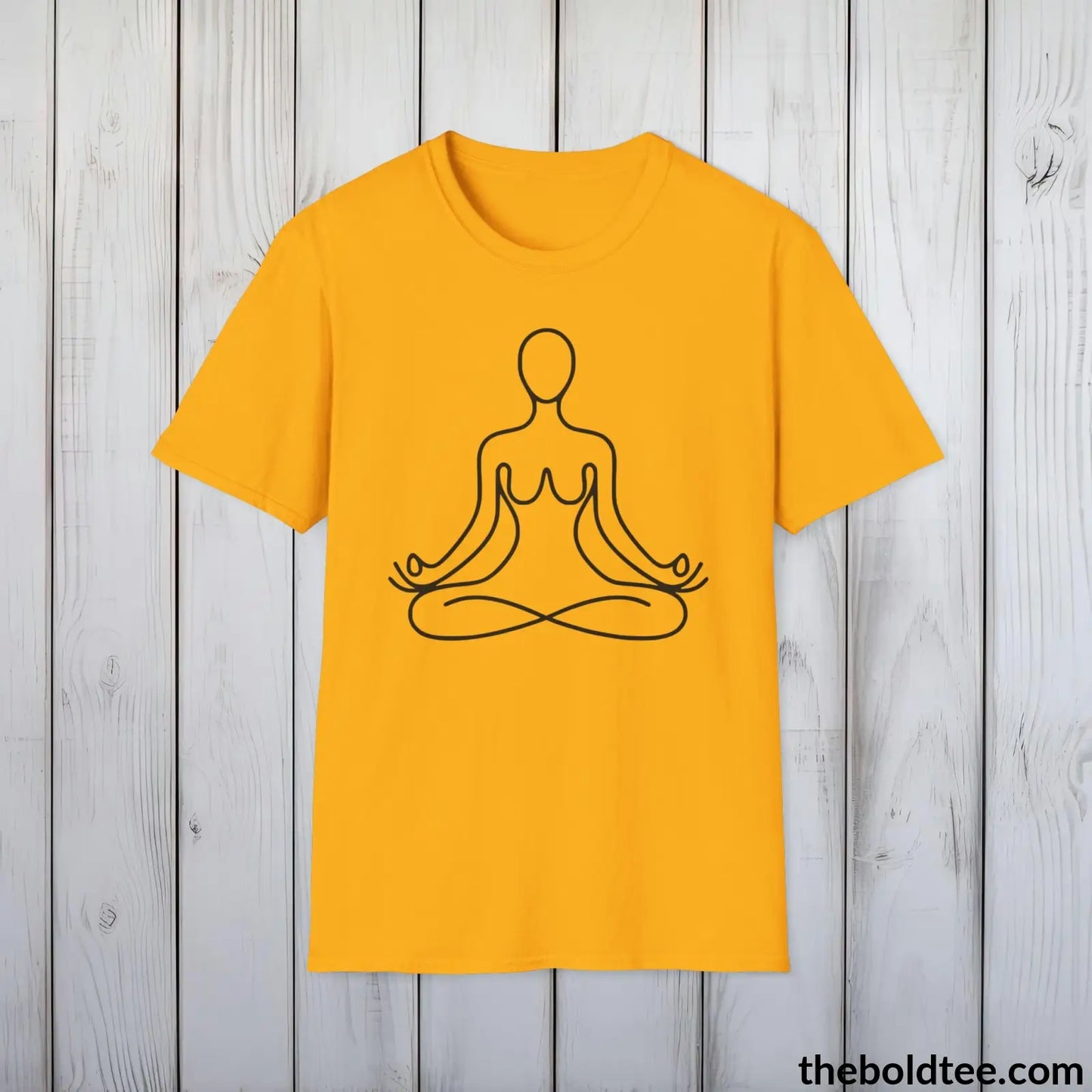 T-Shirt Gold / S Peaceful Yoga Tee - Sustainable & Soft Cotton Crewneck Unisex T-Shirt - 8 Serene Colors