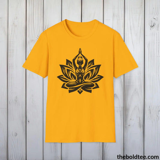 T-Shirt Gold / S Peaceful Yoga Tee - Sustainable & Soft Cotton Crewneck Unisex T-Shirt - 8 Serene Colors