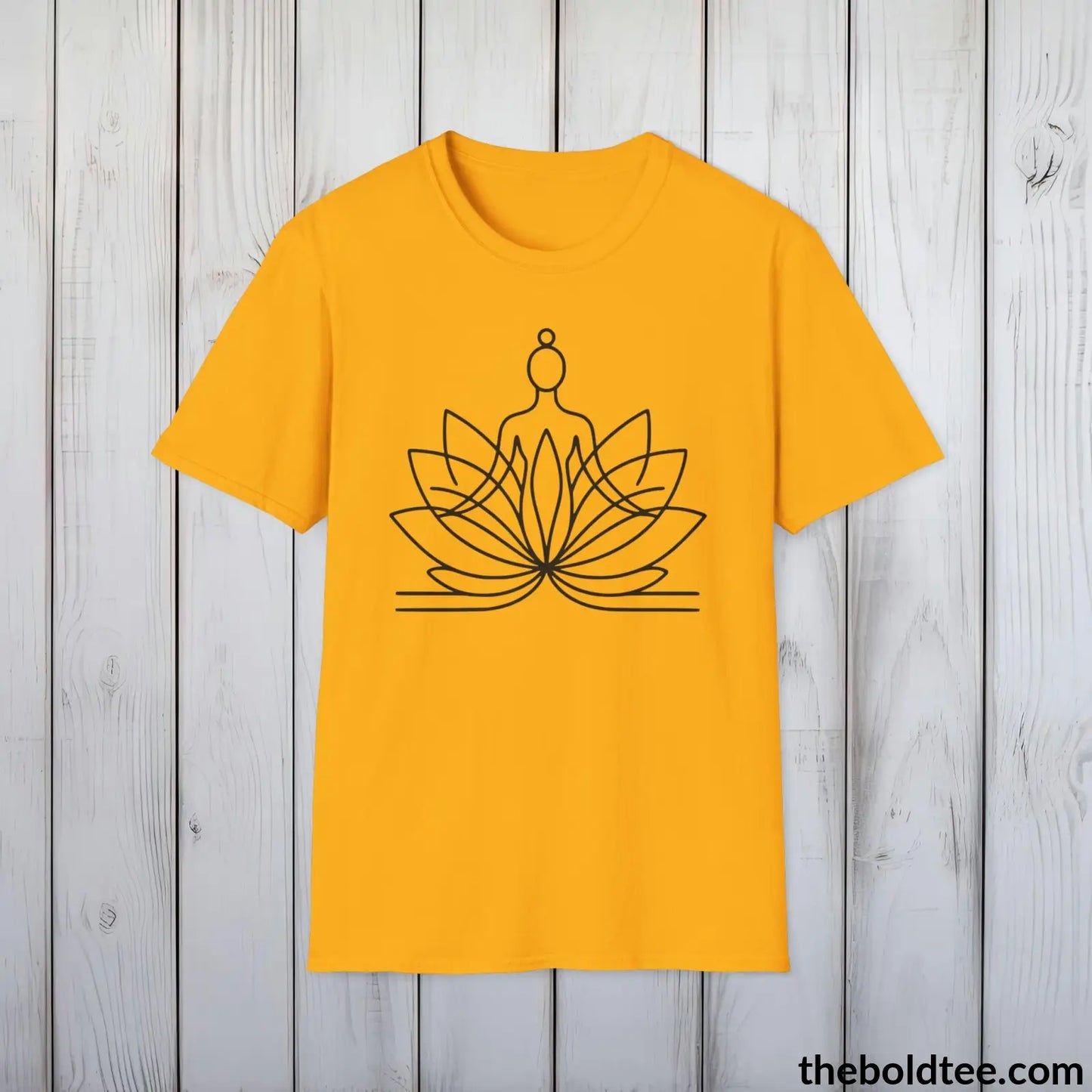 T-Shirt Gold / S Peaceful Yoga Tee - Sustainable & Soft Cotton Crewneck Unisex T-Shirt - 8 Serene Colors