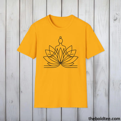 T-Shirt Gold / S Peaceful Yoga Tee - Sustainable & Soft Cotton Crewneck Unisex T-Shirt - 8 Serene Colors