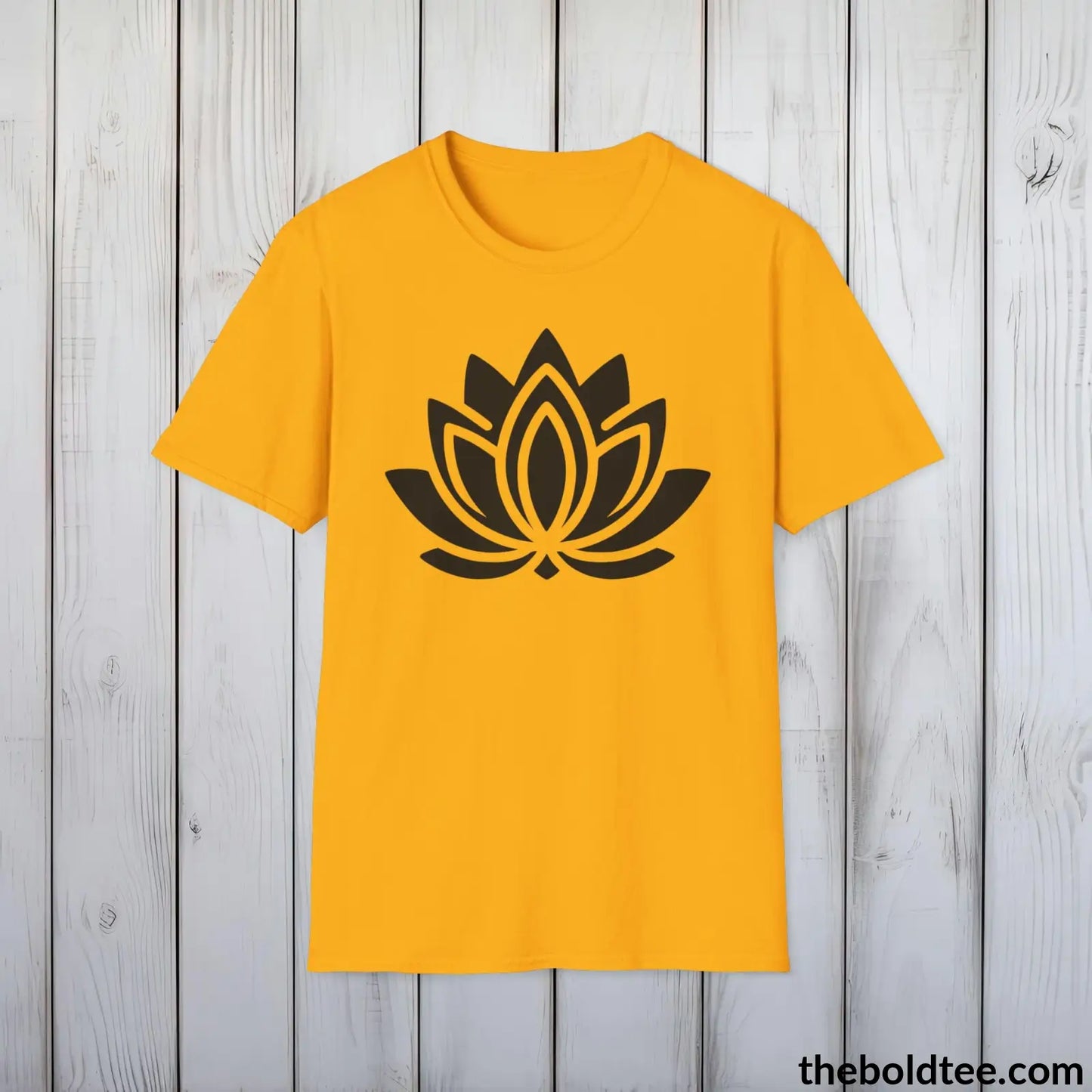 T-Shirt Gold / S Peaceful Yoga Tee - Sustainable & Soft Cotton Crewneck Unisex T-Shirt - 8 Serene Colors