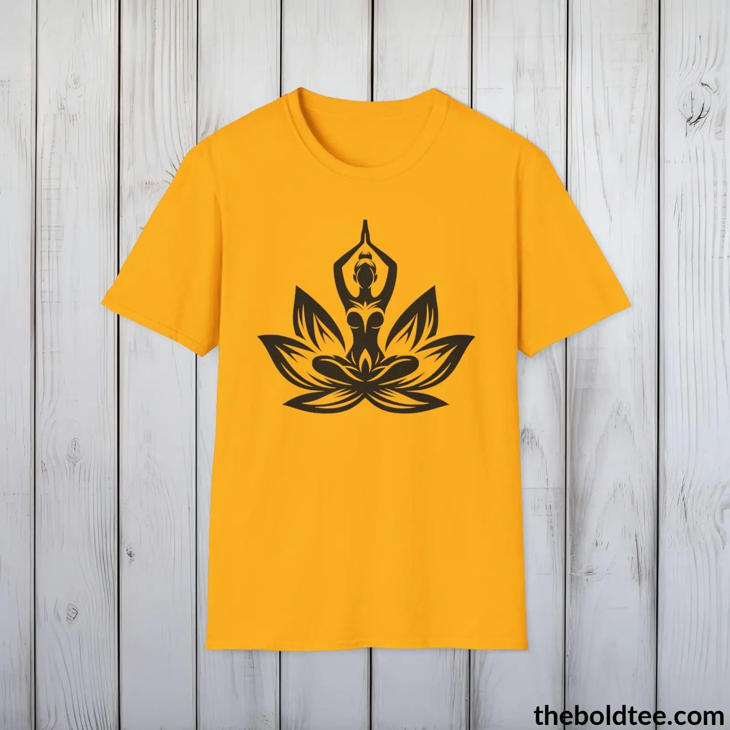 T-Shirt Gold / S Peaceful Yoga Tee - Sustainable & Soft Cotton Crewneck Unisex T-Shirt - 8 Serene Colors