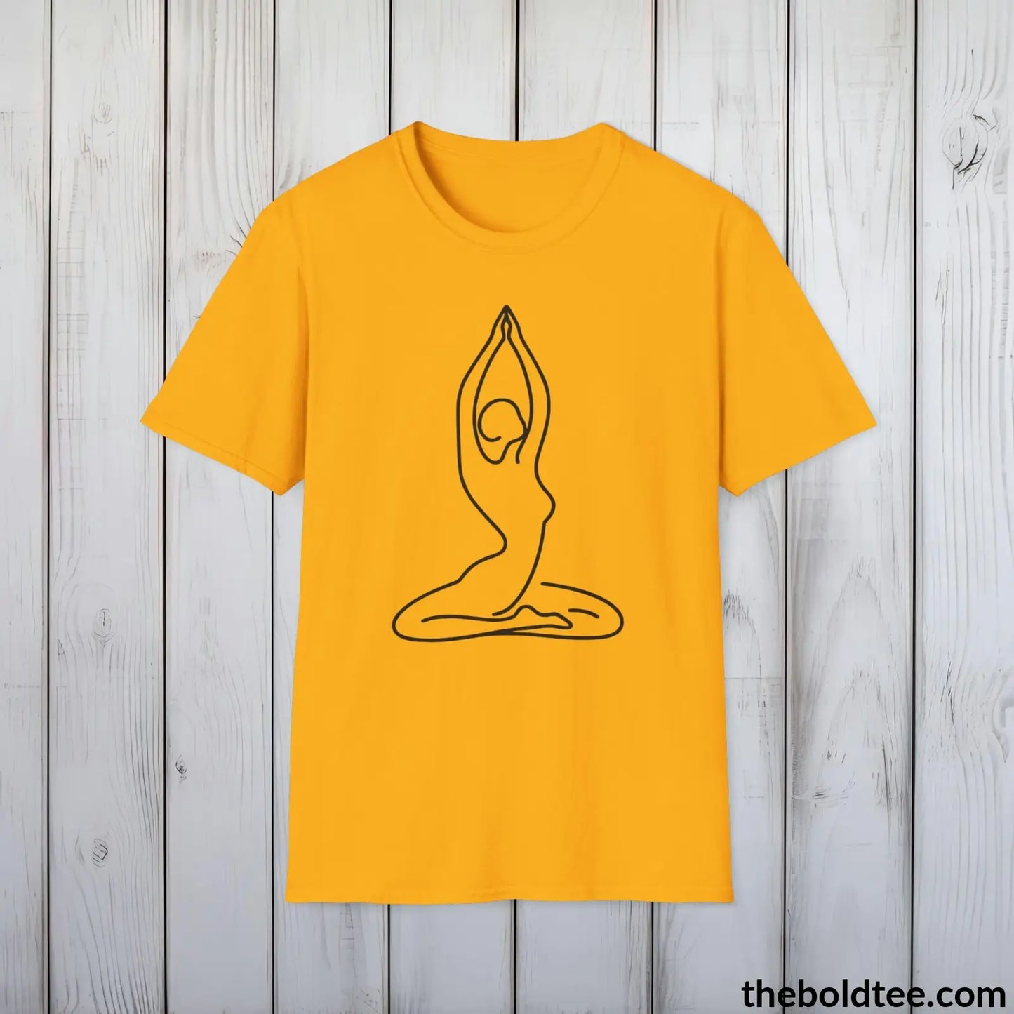 T-Shirt Gold / S Peaceful Yoga Tee - Sustainable & Soft Cotton Crewneck Unisex T-Shirt - 8 Serene Colors