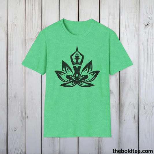 T-Shirt Heather Irish Green / S Peaceful Yoga Tee - Sustainable & Soft Cotton Crewneck Unisex T-Shirt - 8 Serene Colors