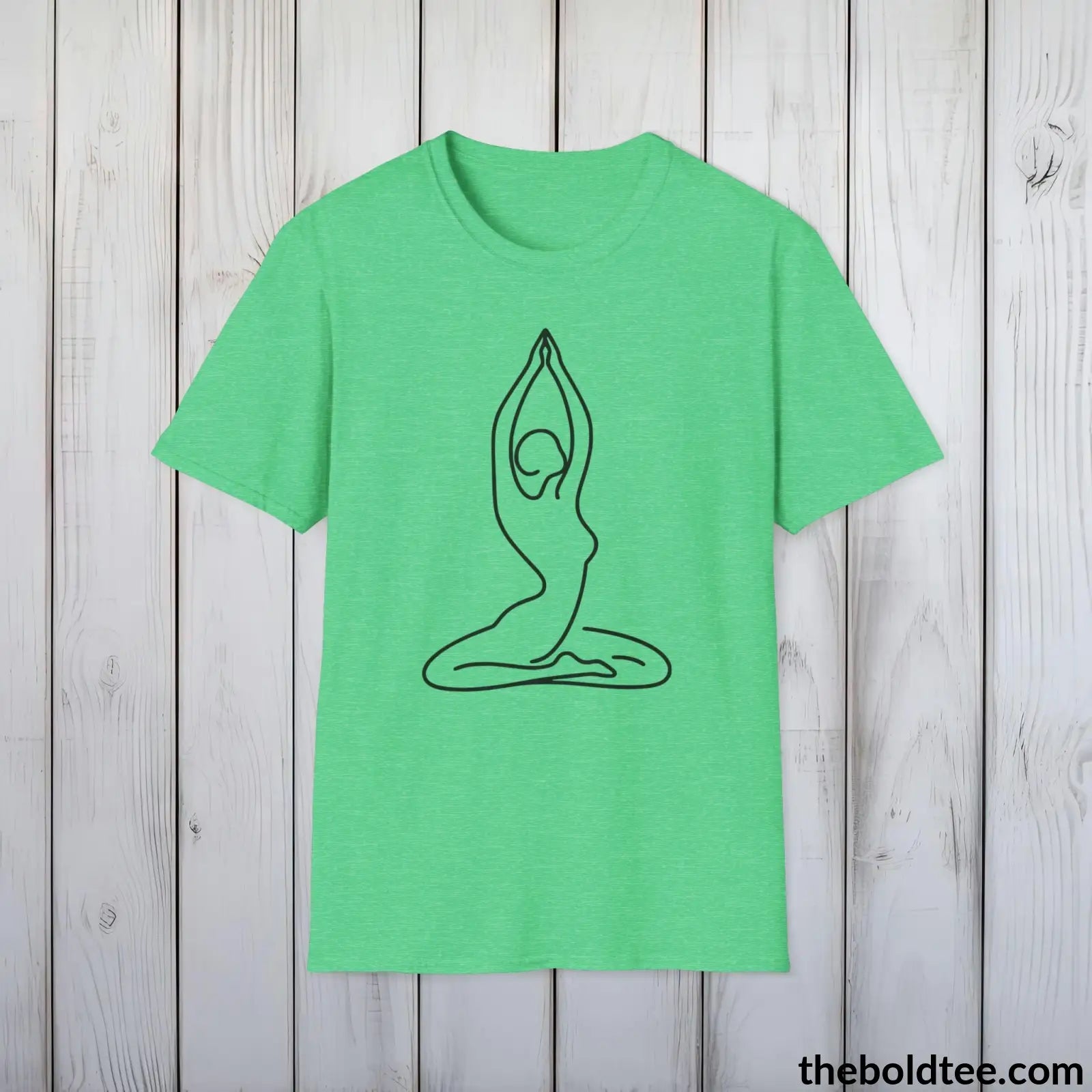 T-Shirt Heather Irish Green / S Peaceful Yoga Tee - Sustainable & Soft Cotton Crewneck Unisex T-Shirt - 8 Serene Colors