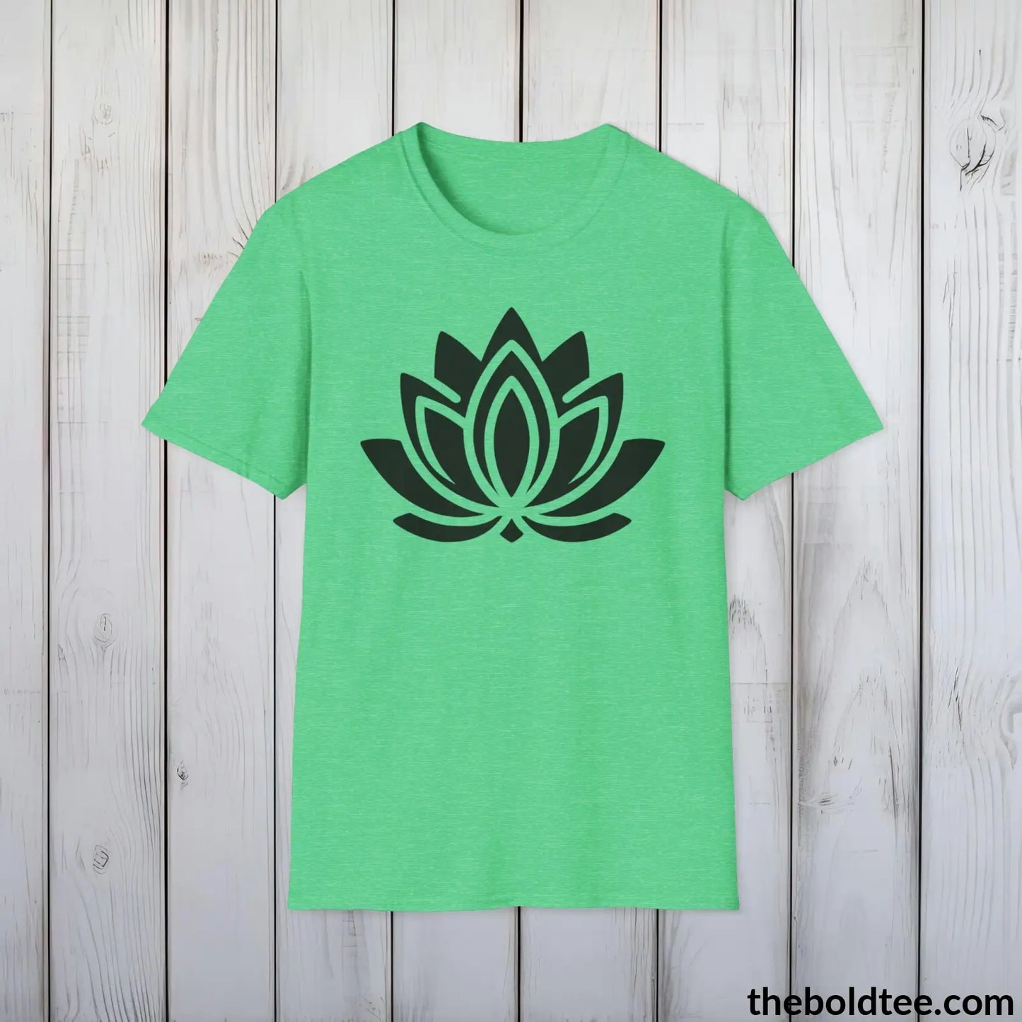 T-Shirt Heather Irish Green / S Peaceful Yoga Tee - Sustainable & Soft Cotton Crewneck Unisex T-Shirt - 8 Serene Colors