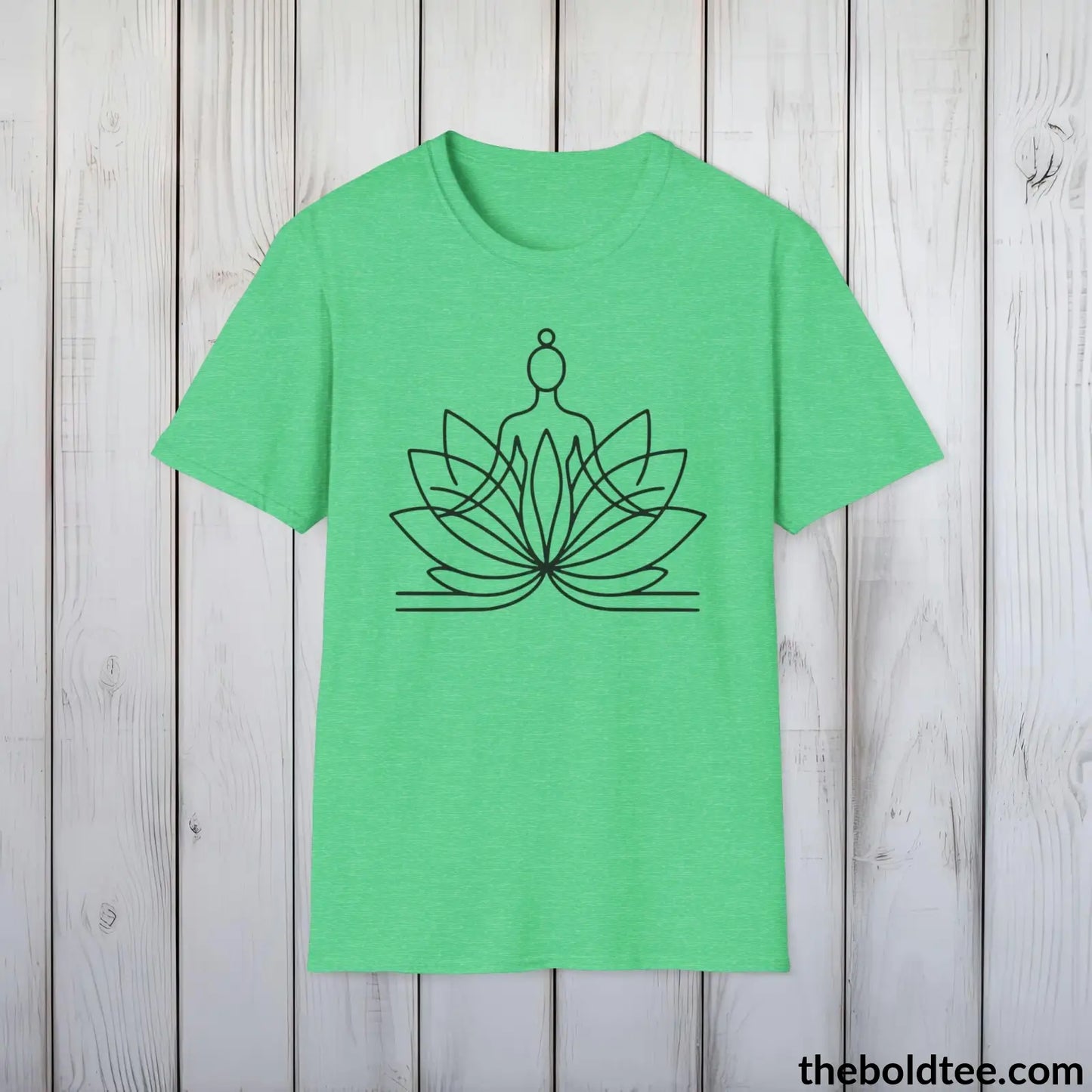 T-Shirt Heather Irish Green / S Peaceful Yoga Tee - Sustainable & Soft Cotton Crewneck Unisex T-Shirt - 8 Serene Colors