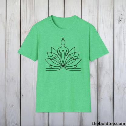 T-Shirt Heather Irish Green / S Peaceful Yoga Tee - Sustainable & Soft Cotton Crewneck Unisex T-Shirt - 8 Serene Colors