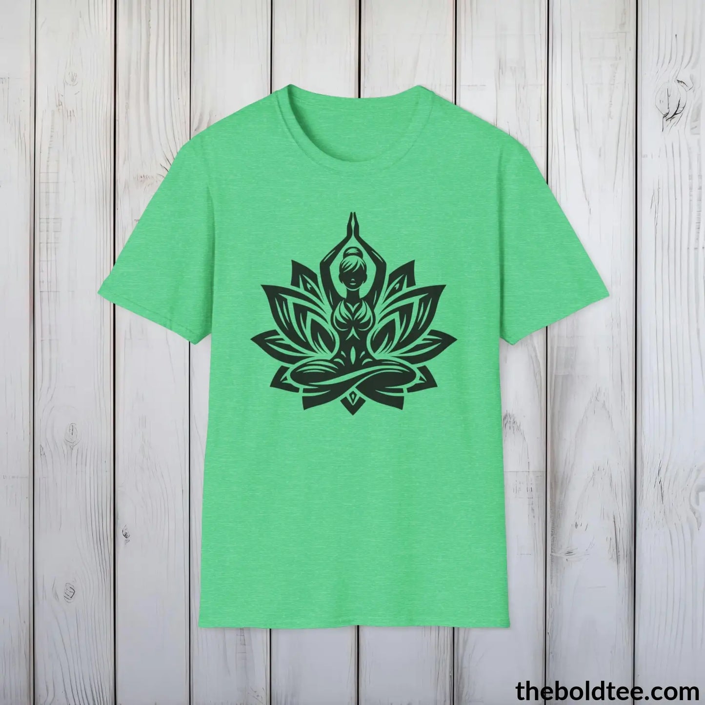 T-Shirt Heather Irish Green / S Peaceful Yoga Tee - Sustainable & Soft Cotton Crewneck Unisex T-Shirt - 8 Serene Colors