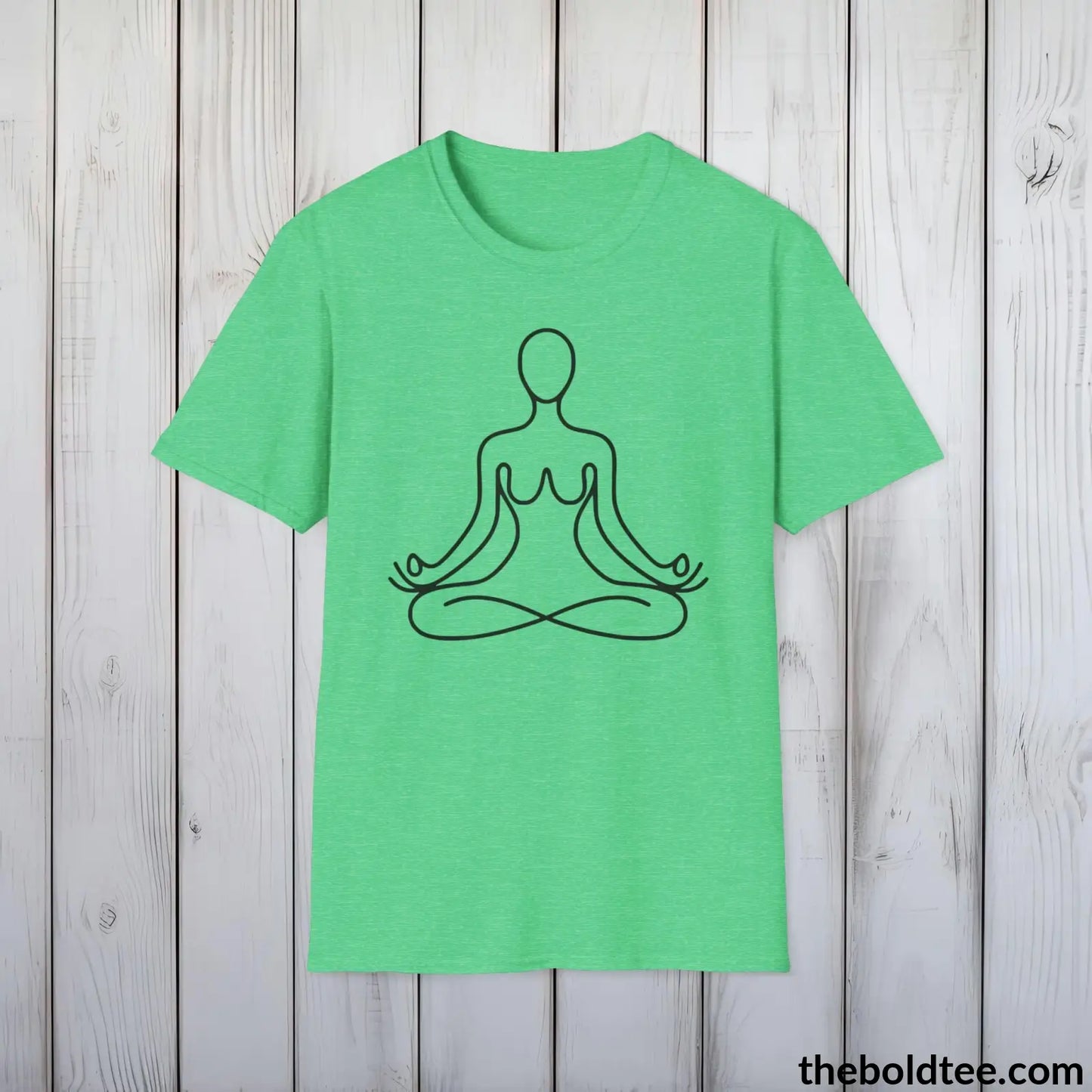 T-Shirt Heather Irish Green / S Peaceful Yoga Tee - Sustainable & Soft Cotton Crewneck Unisex T-Shirt - 8 Serene Colors