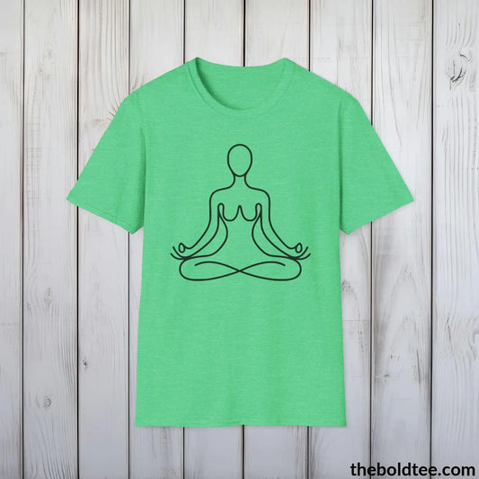 T-Shirt Heather Irish Green / S Peaceful Yoga Tee - Sustainable & Soft Cotton Crewneck Unisex T-Shirt - 8 Serene Colors