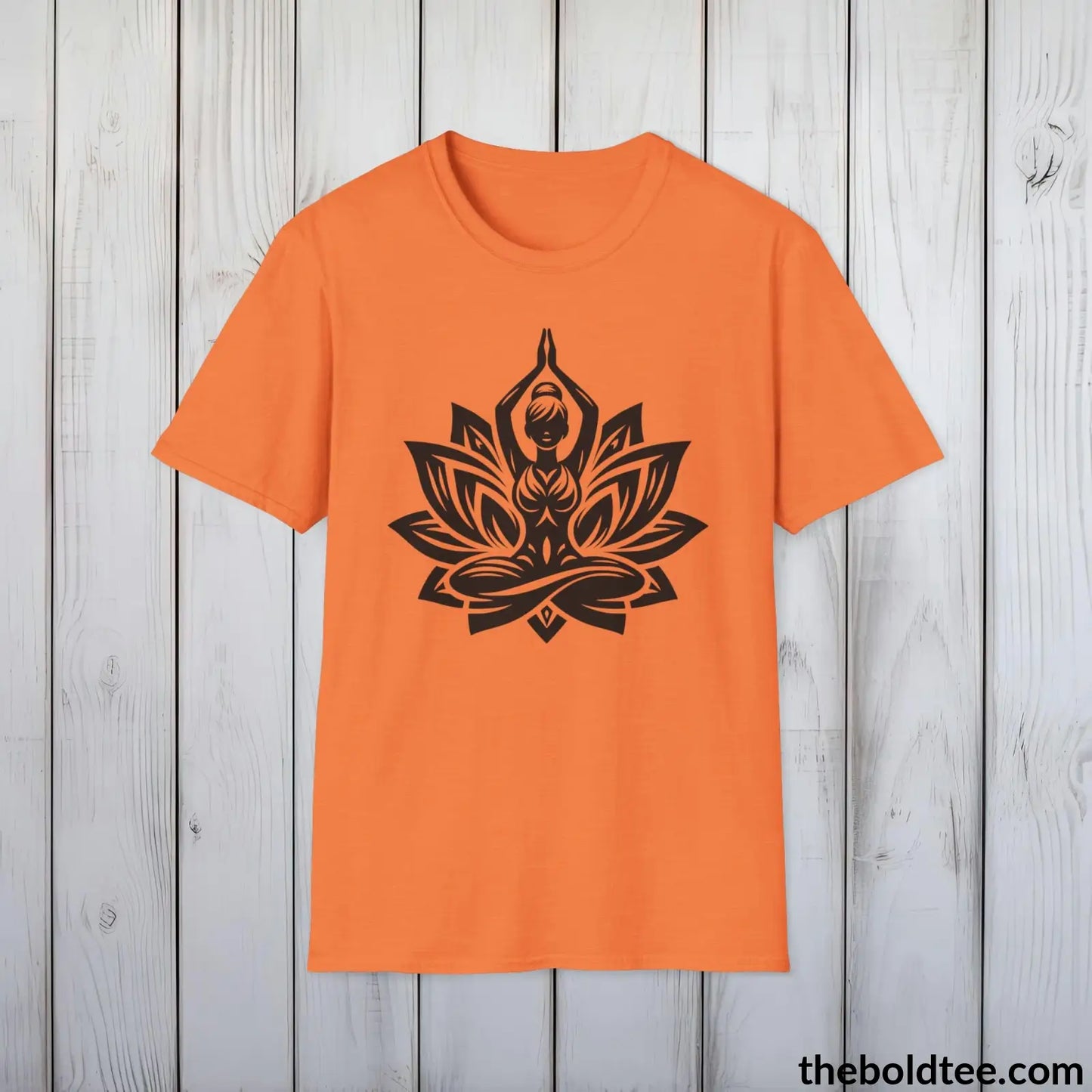 T-Shirt Heather Orange / S Peaceful Yoga Tee - Sustainable & Soft Cotton Crewneck Unisex T-Shirt - 8 Serene Colors