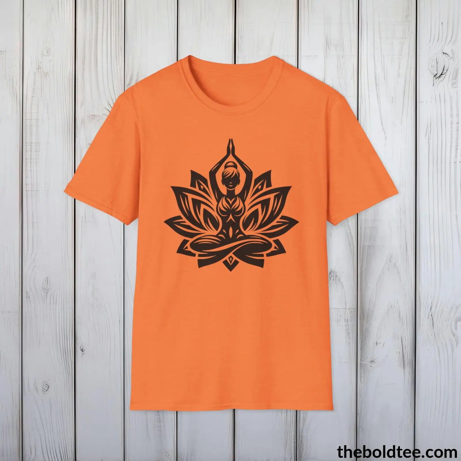 T-Shirt Heather Orange / S Peaceful Yoga Tee - Sustainable & Soft Cotton Crewneck Unisex T-Shirt - 8 Serene Colors