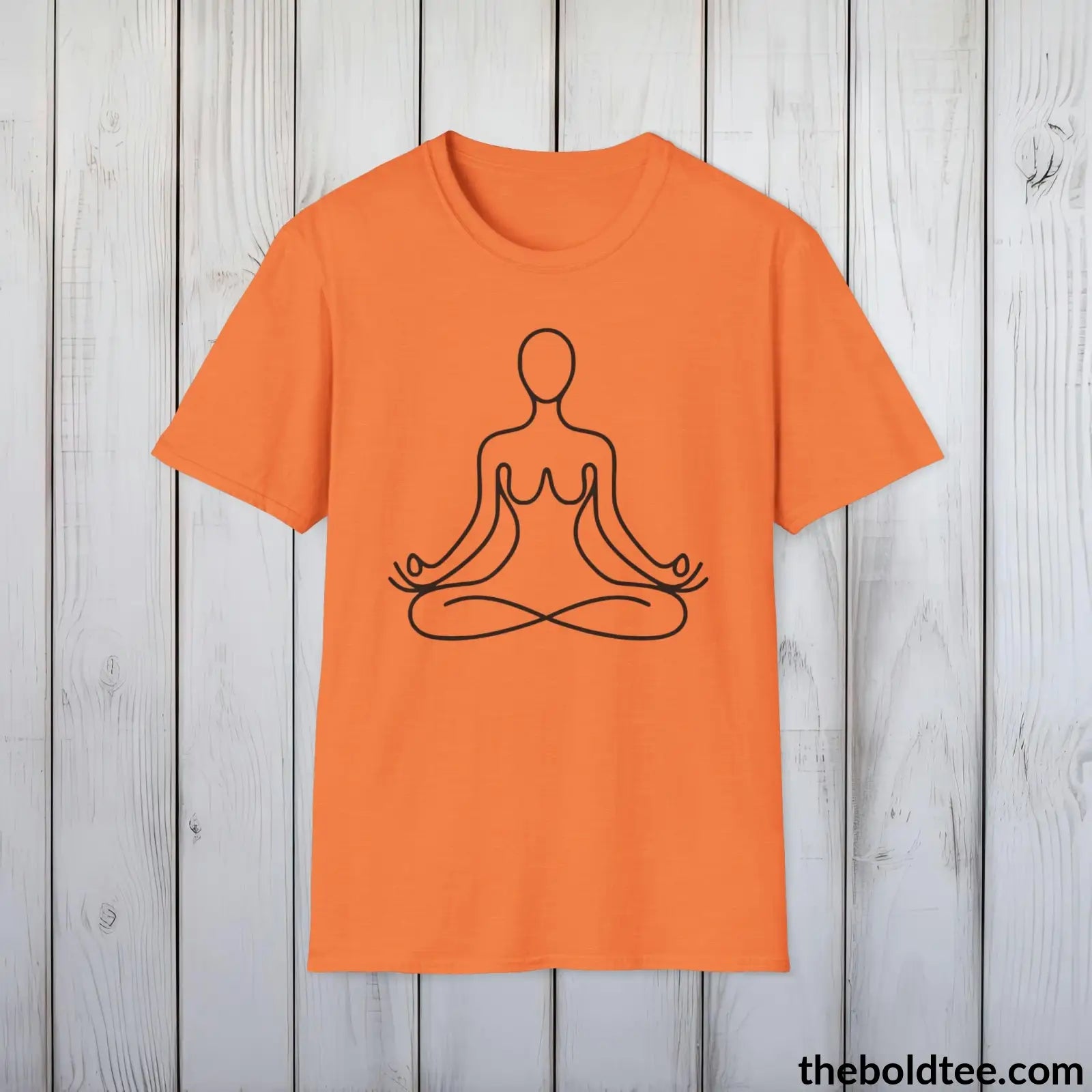 T-Shirt Heather Orange / S Peaceful Yoga Tee - Sustainable & Soft Cotton Crewneck Unisex T-Shirt - 8 Serene Colors