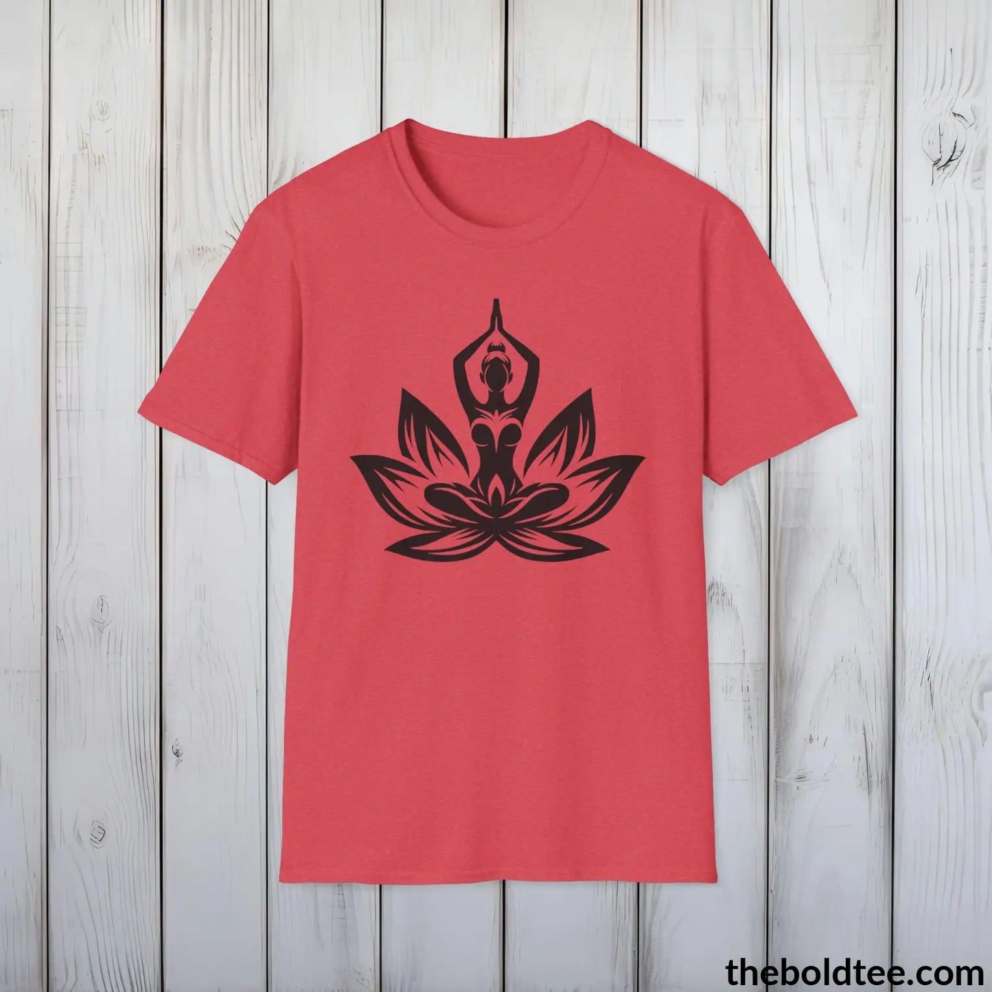 T-Shirt Heather Red / S Peaceful Yoga Tee - Sustainable & Soft Cotton Crewneck Unisex T-Shirt - 8 Serene Colors