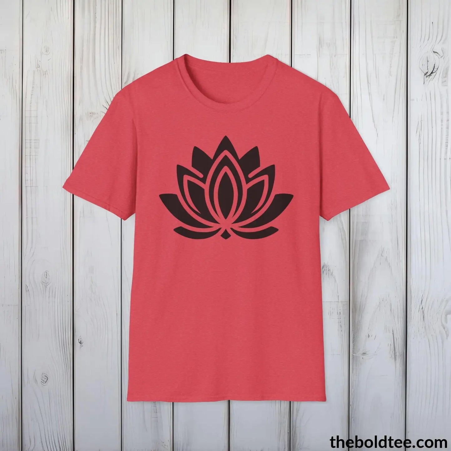 T-Shirt Heather Red / S Peaceful Yoga Tee - Sustainable & Soft Cotton Crewneck Unisex T-Shirt - 8 Serene Colors