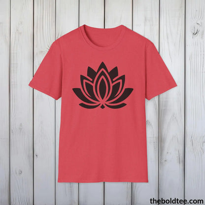 T-Shirt Heather Red / S Peaceful Yoga Tee - Sustainable & Soft Cotton Crewneck Unisex T-Shirt - 8 Serene Colors