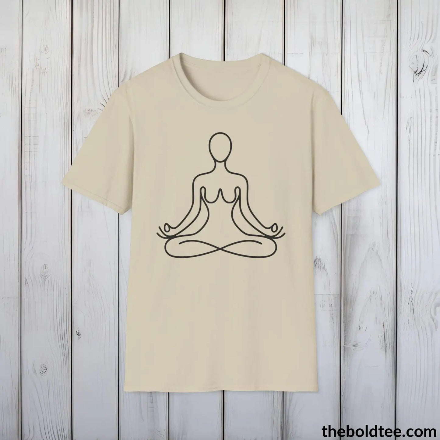 T-Shirt Sand / S Peaceful Yoga Tee - Sustainable & Soft Cotton Crewneck Unisex T-Shirt - 8 Serene Colors