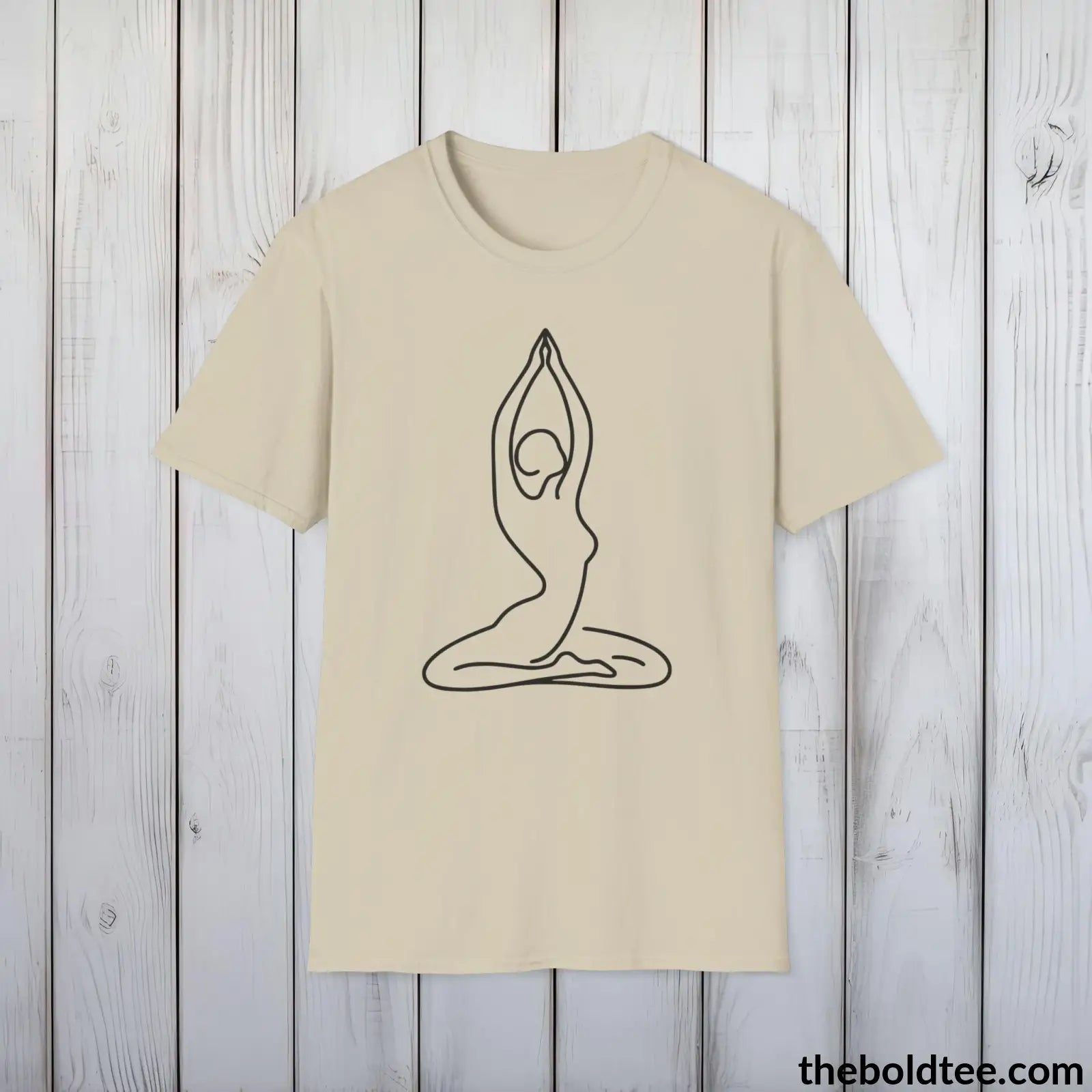 T-Shirt Sand / S Peaceful Yoga Tee - Sustainable & Soft Cotton Crewneck Unisex T-Shirt - 8 Serene Colors