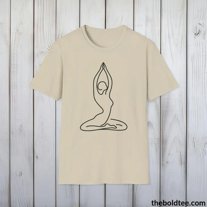 T-Shirt Sand / S Peaceful Yoga Tee - Sustainable & Soft Cotton Crewneck Unisex T-Shirt - 8 Serene Colors