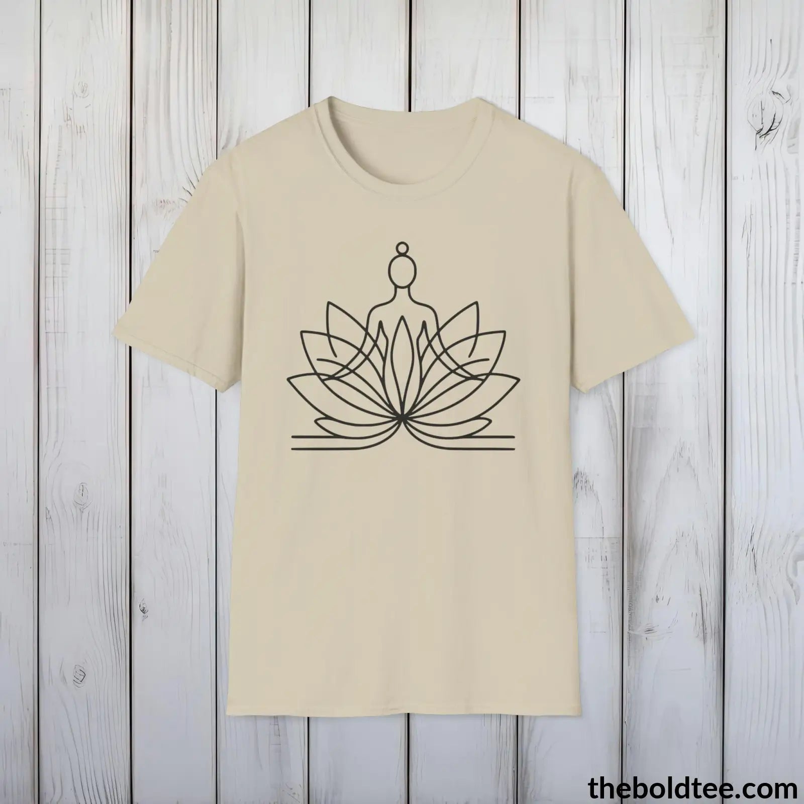 T-Shirt Sand / S Peaceful Yoga Tee - Sustainable & Soft Cotton Crewneck Unisex T-Shirt - 8 Serene Colors