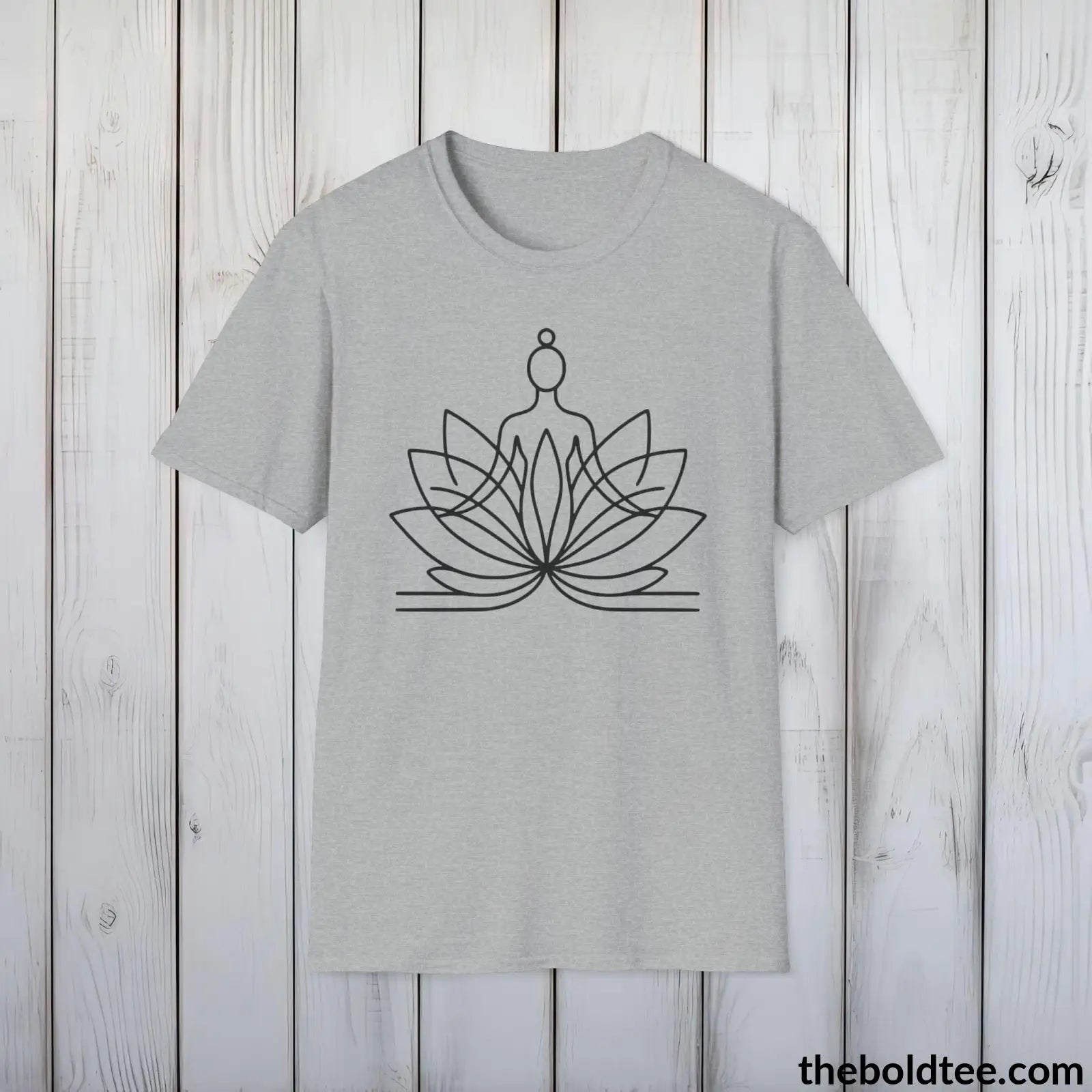 T-Shirt Sport Grey / S Peaceful Yoga Tee - Sustainable & Soft Cotton Crewneck Unisex T-Shirt - 8 Serene Colors